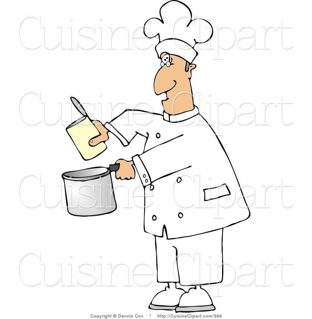 cuisine-clipart-of-a-lazy-chef-pouring-food-from-a-can-into-a-cooking-pot-by-dennis-cox-368-cooking